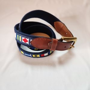 Bates Nautical Flag Belt Mens 40 Made In USA